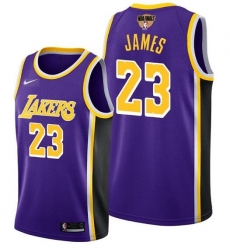 Men's Los Angeles Lakers #23 LeBron James 2020 Purple Finals Stitched NBA Jersey Men's Los Angeles Lakers #23 LeBron James 2020 Purple Finals Stitched NBA Jersey
