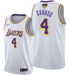 Men's Los Angeles Lakers #4 Alex Caruso 2020 White Finals Stitched NBA Jersey Men's Los Angeles Lakers #4 Alex Caruso 2020 White Finals Stitched NBA Jersey