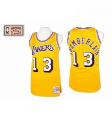 Mens Mitchell and Ness Los Angeles Lakers 13 Wilt Chamberlain Authentic Gold Throwback NBA Jersey Mens Mitchell and Ness Los Angeles Lakers 13 Wilt Chamberlain Authentic Gold Throwback NBA Jersey