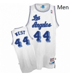 Mens Mitchell and Ness Los Angeles Lakers 44 Jerry West Authentic White Throwback NBA Jersey Mens Mitchell and Ness Los Angeles Lakers 44 Jerry West Authentic White Throwback NBA Jersey