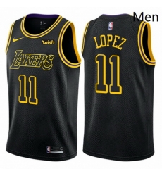 Mens Nike Los Angeles Lakers 11 Brook Lopez Authentic Black City Edition NBA Jersey Mens Nike Los Angeles Lakers 11 Brook Lopez Authentic Black City Edition NBA Jersey