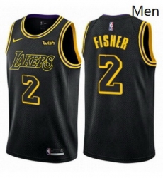 Mens Nike Los Angeles Lakers 2 Derek Fisher Swingman Black City Edition NBA Jersey Mens Nike Los Angeles Lakers 2 Derek Fisher Swingman Black City Edition NBA Jersey