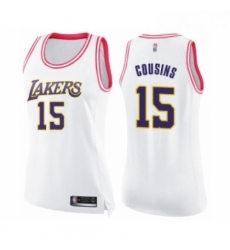 Womens Los Angeles Lakers 15 DeMarcus Cousins Swingman White Pink Fashion Basketball Jersey Womens Los Angeles Lakers 15 DeMarcus Cousins Swingman White Pink Fashion Basketball Jersey