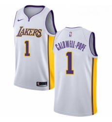 Womens Nike Los Angeles Lakers 1 Kentavious Caldwell Pope Swingman White NBA Jersey Association Edition Womens Nike Los Angeles Lakers 1 Kentavious Caldwell Pope Swingman White NBA Jersey Association Edition