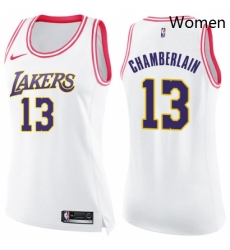Womens Nike Los Angeles Lakers 13 Wilt Chamberlain Swingman WhitePink Fashion NBA Jersey Womens Nike Los Angeles Lakers 13 Wilt Chamberlain Swingman WhitePink Fashion NBA Jersey