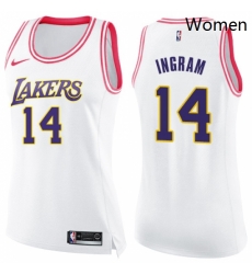 Womens Nike Los Angeles Lakers 14 Brandon Ingram Swingman WhitePink Fashion NBA Jersey Womens Nike Los Angeles Lakers 14 Brandon Ingram Swingman WhitePink Fashion NBA Jersey