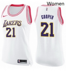 Womens Nike Los Angeles Lakers 21 Michael Cooper Swingman WhitePink Fashion NBA Jersey Womens Nike Los Angeles Lakers 21 Michael Cooper Swingman WhitePink Fashion NBA Jersey