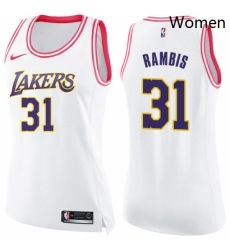 Womens Nike Los Angeles Lakers 31 Kurt Rambis Swingman WhitePink Fashion NBA Jersey Womens Nike Los Angeles Lakers 31 Kurt Rambis Swingman WhitePink Fashion NBA Jersey