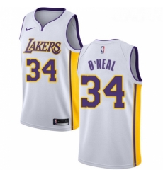 Womens Nike Los Angeles Lakers 34 Shaquille ONeal Swingman White NBA Jersey Association Edition Womens Nike Los Angeles Lakers 34 Shaquille ONeal Swingman White NBA Jersey Association Edition