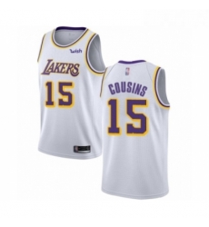 Youth Los Angeles Lakers 15 DeMarcus Cousins Swingman White Basketball Jersey Association Edition Youth Los Angeles Lakers 15 DeMarcus Cousins Swingman White Basketball Jersey Association Edition