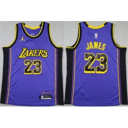 Youth Los Angeles Lakers 23 LeBron James Purple Stitched Basketball Jersey