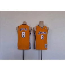 Youth Los Angeles Lakers 8 Kobe Bryant Yellow Stitched Basketball Jersey Youth Los Angeles Lakers 8 Kobe Bryant Yellow Stitched Basketball Jersey