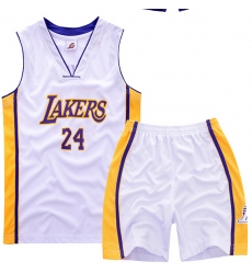 Youth NBA Los Angeles Lakers 24# Kobe Bryant White Suit Sets Youth NBA Los Angeles Lakers 24# Kobe Bryant White Suit Sets