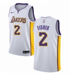 Youth Nike Los Angeles Lakers 2 Derek Fisher Authentic White NBA Jersey Association Edition Youth Nike Los Angeles Lakers 2 Derek Fisher Authentic White NBA Jersey Association Edition