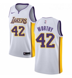 Youth Nike Los Angeles Lakers 42 James Worthy Authentic White NBA Jersey Association Edition Youth Nike Los Angeles Lakers 42 James Worthy Authentic White NBA Jersey Association Edition