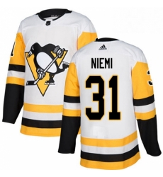 Mens Adidas Pittsburgh Penguins 31 Antti Niemi Authentic White Away NHL Jersey Mens Adidas Pittsburgh Penguins 31 Antti Niemi Authentic White Away NHL Jersey