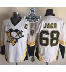 Penguins #68 Jaromir Jagr White CCM Throwback 2017 Stanley Cup Finals Champions Stitched NHL Jersey Penguins #68 Jaromir Jagr White CCM Throwback 2017 Stanley Cup Finals Champions Stitched NHL Jersey