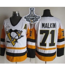 Penguins #71 Evgeni Malkin White Black CCM Throwback 2017 Stanley Cup Finals Champions Stitched NHL Jersey Penguins #71 Evgeni Malkin White Black CCM Throwback 2017 Stanley Cup Finals Champions Stitched NHL Jersey