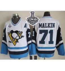 Penguins #71 Evgeni Malkin White Blue CCM Throwback 2017 Stanley Cup Final Patch Stitched NHL Jersey Penguins #71 Evgeni Malkin White Blue CCM Throwback 2017 Stanley Cup Final Patch Stitched NHL Jersey