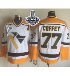 Penguins #77 Paul Coffey White Yellow CCM Throwback 2017 Stanley Cup Final Patch Stitched NHL Jersey Penguins #77 Paul Coffey White Yellow CCM Throwback 2017 Stanley Cup Final Patch Stitched NHL Jersey