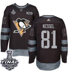 Penguins #81 Phil Kessel Black 1917 2017 100th Anniversary Stanley Cup Final Patch Stitched NHL Jersey Penguins #81 Phil Kessel Black 1917 2017 100th Anniversary Stanley Cup Final Patch Stitched NHL Jersey
