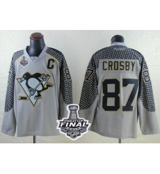 Penguins #87 Sidney Crosby Charcoal Cross Check Fashion 2017 Stanley Cup Final Patch Stitched NHL Jersey Penguins #87 Sidney Crosby Charcoal Cross Check Fashion 2017 Stanley Cup Final Patch Stitched NHL Jersey