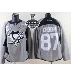 Penguins #87 Sidney Crosby Grey Practice 2017 Stanley Cup Final Patch Stitched NHL Jersey Penguins #87 Sidney Crosby Grey Practice 2017 Stanley Cup Final Patch Stitched NHL Jersey