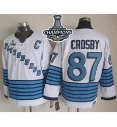 Penguins #87 Sidney Crosby White Light Blue CCM Throwback 2017 Stanley Cup Finals Champions Stitched NHL Jersey Penguins #87 Sidney Crosby White Light Blue CCM Throwback 2017 Stanley Cup Finals Champions Stitched NHL Jersey