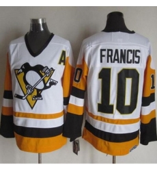Pittsburgh Penguins #10 Ron Francis White Black CCM Throwback NHL Jersey Pittsburgh Penguins #10 Ron Francis White Black CCM Throwback NHL Jersey