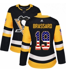 Womens Adidas Pittsburgh Penguins 19 Derick Brassard Authentic Black USA Flag Fashion NHL Jersey Womens Adidas Pittsburgh Penguins 19 Derick Brassard Authentic Black USA Flag Fashion NHL Jersey