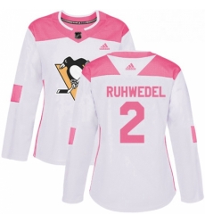 Womens Adidas Pittsburgh Penguins 2 Chad Ruhwedel Authentic WhitePink Fashion NHL Jersey Womens Adidas Pittsburgh Penguins 2 Chad Ruhwedel Authentic WhitePink Fashion NHL Jersey