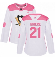 Womens Adidas Pittsburgh Penguins 21 Michel Briere Authentic WhitePink Fashion NHL Jersey Womens Adidas Pittsburgh Penguins 21 Michel Briere Authentic WhitePink Fashion NHL Jersey