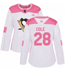 Womens Adidas Pittsburgh Penguins 28 Ian Cole Authentic WhitePink Fashion NHL Jersey Womens Adidas Pittsburgh Penguins 28 Ian Cole Authentic WhitePink Fashion NHL Jersey