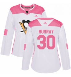 Womens Adidas Pittsburgh Penguins 30 Matt Murray Authentic WhitePink Fashion NHL Jersey Womens Adidas Pittsburgh Penguins 30 Matt Murray Authentic WhitePink Fashion NHL Jersey