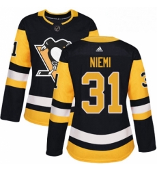 Womens Adidas Pittsburgh Penguins 31 Antti Niemi Authentic Black Home NHL Jersey Womens Adidas Pittsburgh Penguins 31 Antti Niemi Authentic Black Home NHL Jersey