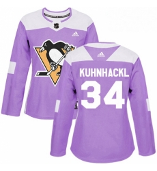 Womens Adidas Pittsburgh Penguins 34 Tom Kuhnhackl Authentic Purple Fights Cancer Practice NHL Jersey Womens Adidas Pittsburgh Penguins 34 Tom Kuhnhackl Authentic Purple Fights Cancer Practice NHL Jersey