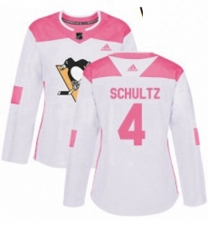 Womens Adidas Pittsburgh Penguins 4 Justin Schultz Authentic WhitePink Fashion NHL Jersey Womens Adidas Pittsburgh Penguins 4 Justin Schultz Authentic WhitePink Fashion NHL Jersey