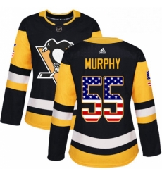 Womens Adidas Pittsburgh Penguins 55 Larry Murphy Authentic Black USA Flag Fashion NHL Jersey Womens Adidas Pittsburgh Penguins 55 Larry Murphy Authentic Black USA Flag Fashion NHL Jersey
