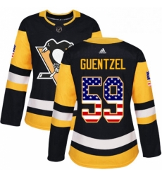 Womens Adidas Pittsburgh Penguins 59 Jake Guentzel Authentic Black USA Flag Fashion NHL Jersey Womens Adidas Pittsburgh Penguins 59 Jake Guentzel Authentic Black USA Flag Fashion NHL Jersey