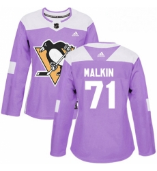 Womens Adidas Pittsburgh Penguins 71 Evgeni Malkin Authentic Purple Fights Cancer Practice NHL Jersey Womens Adidas Pittsburgh Penguins 71 Evgeni Malkin Authentic Purple Fights Cancer Practice NHL Jersey