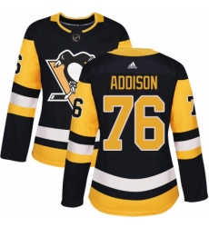 Womens Adidas Pittsburgh Penguins 76 Calen Addison Authentic Black Home NHL Jersey Womens Adidas Pittsburgh Penguins 76 Calen Addison Authentic Black Home NHL Jersey