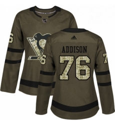 Womens Adidas Pittsburgh Penguins 76 Calen Addison Authentic Green Salute to Service NHL Jersey Womens Adidas Pittsburgh Penguins 76 Calen Addison Authentic Green Salute to Service NHL Jersey