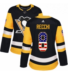 Womens Adidas Pittsburgh Penguins 8 Mark Recchi Authentic Black USA Flag Fashion NHL Jersey Womens Adidas Pittsburgh Penguins 8 Mark Recchi Authentic Black USA Flag Fashion NHL Jersey