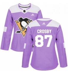 Womens Adidas Pittsburgh Penguins 87 Sidney Crosby Authentic Purple Fights Cancer Practice NHL Jersey Womens Adidas Pittsburgh Penguins 87 Sidney Crosby Authentic Purple Fights Cancer Practice NHL Jersey