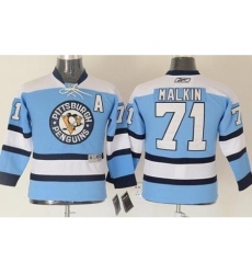 Kids Pittsburgh Penguins 71 Evgeni Malkin Blue Stitched NHL Jersey Kids Pittsburgh Penguins 71 Evgeni Malkin Blue Stitched NHL Jersey