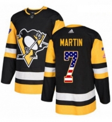 Youth Adidas Pittsburgh Penguins 7 Paul Martin Authentic Black USA Flag Fashion NHL Jersey Youth Adidas Pittsburgh Penguins 7 Paul Martin Authentic Black USA Flag Fashion NHL Jersey