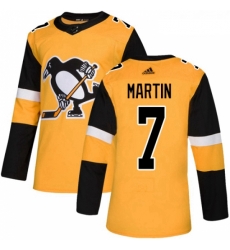 Youth Adidas Pittsburgh Penguins 7 Paul Martin Authentic Gold Alternate NHL Jersey Youth Adidas Pittsburgh Penguins 7 Paul Martin Authentic Gold Alternate NHL Jersey
