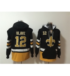 Men New Orleans Saints 12 Chris Olave Black Ageless Must Have Lace Up Pullover Hoodie Men New Orleans Saints 12 Chris Olave Black Ageless Must Have Lace Up Pullover Hoodie