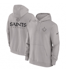 Men New Orleans Saints Grey Sideline Club Fleece Pullover Hoodie Men New Orleans Saints Grey Sideline Club Fleece Pullover Hoodie