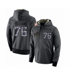 Football Mens Buffalo Bills 76 Jon Feliciano Stitched Black Anthracite Salute to Service Player Performance Hoodie Football Mens Buffalo Bills 76 Jon Feliciano Stitched Black Anthracite Salute to Service Player Performance Hoodie